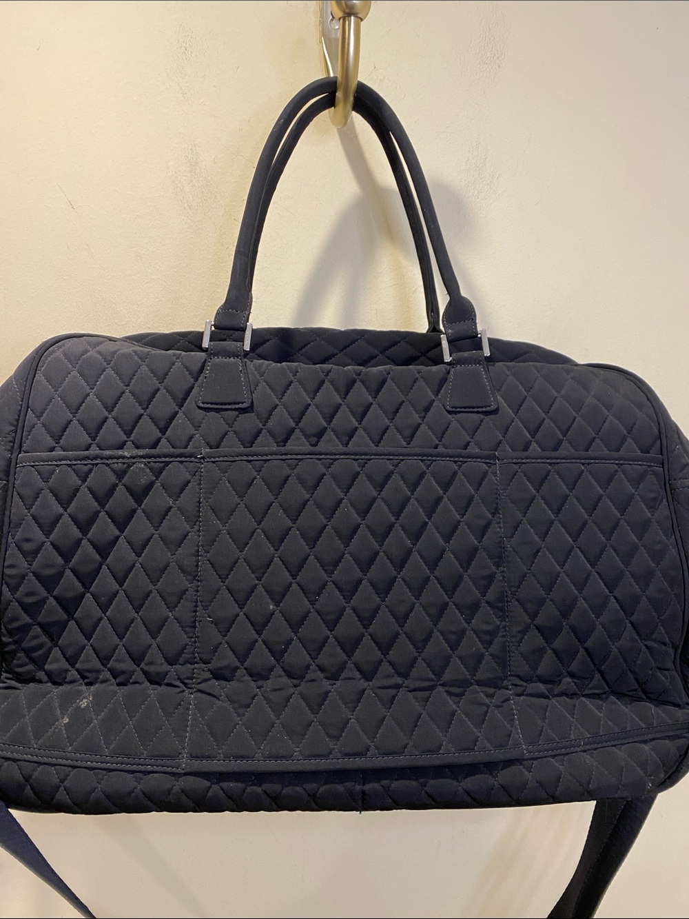 Vera Bradley Quilted Grand Black Travel Tote Bag With Long Strap - Picture 11 of 14